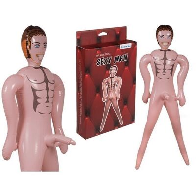 Bambola di gomma gonfiabile, uomo sexy, circa 155 cm,
