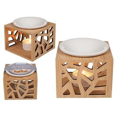 Bamboo aroma lamp, approx. 12 x 12 cm