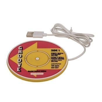 Disque vinyle chauffe-tasse avec câble de chargement USB 5