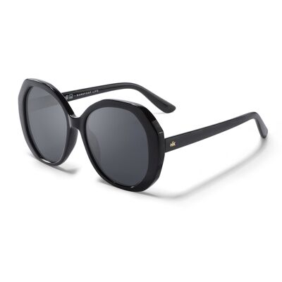 Hanukeii Lombard Black Polarized Sunglasses for women