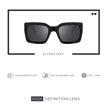 Hanukeii Hyde Polarized Sunglasses Black pour femme 5