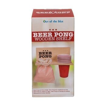 Beer Pong avec étagère en bois, y compris 12 tasses et 2