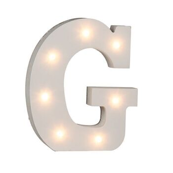 Lettre G lumineuse en bois, avec 7 LED, 2