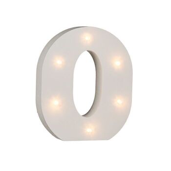 Lettre O lumineuse en bois, avec 6 LED, 2