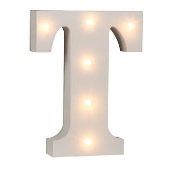 Lettre T lumineuse en bois, avec 6 LED, 2