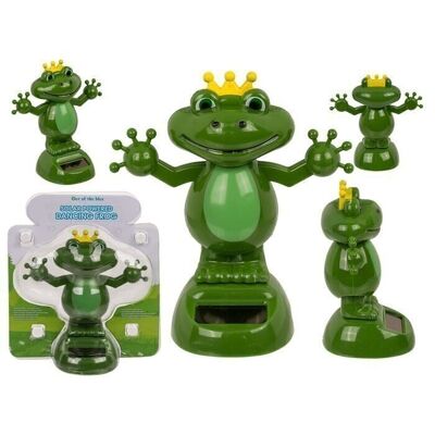 Movable frog, with solar cell, approx. 11 cm,