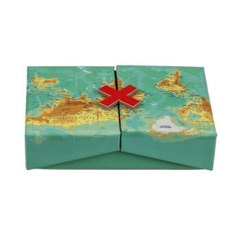 Boîte surprise bleue, carte du monde, 3