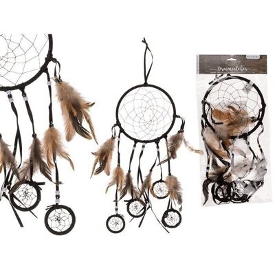 Brown/black dream catcher with feathers,