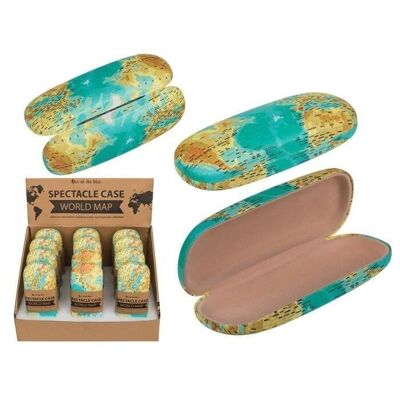 Glasses case, world map, approx. 16 cm,