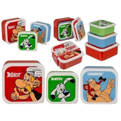 Lunch boxes set of 3, Asterix, Obelix & Idefix,