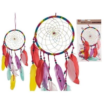 Colorful dream catcher with feathers, approx. 54 x 20 cm,