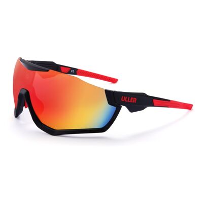 Uller Thunder Schwarze und rote Sportsonnenbrille zum Laufen und Radfahren für Männer und Frauen