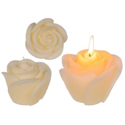 Cream candle, rose, approx. 11 x 9 cm