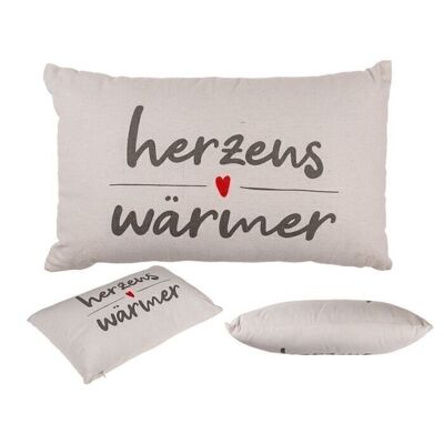Cream-colored decorative pillow, heartwarmer,