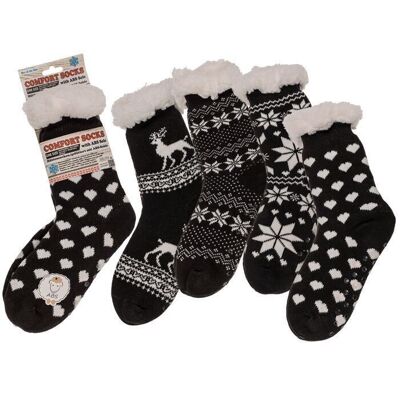 Women's Hut Socks, Black Collection,