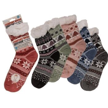 Chaussettes cabane femme, Arbre & Fleur de glace, 1