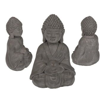 Figurine déco, Bouddha, environ 9,5 x 14 cm, 1