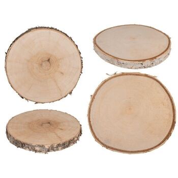 Disque décoratif en bois, D : environ 15 cm, 1