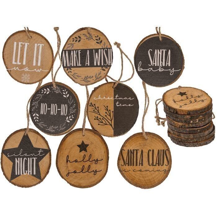 Colgador de discos de madera decorativos, Modern Christmas,