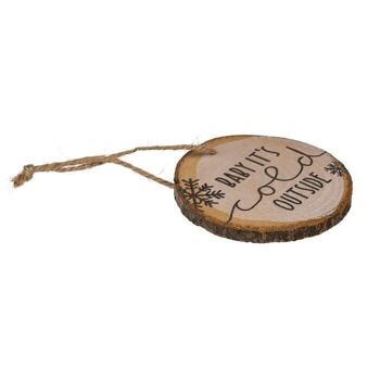 Porte-disque décoratif en bois, Noël traditionnel, 4