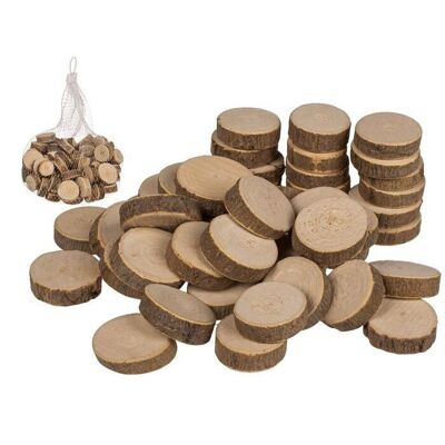 Decorative wooden discs, approx. 250 g,