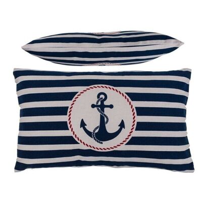 Decorative cushion with anchor, Traditional Maritime,