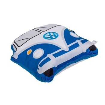 Coussin décoratif, bus VW T1, bleu, 4