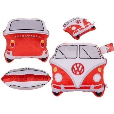 Decorative cushion, VW T1 bus, red,