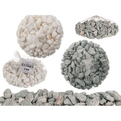 Decorative stones, gray & white sorted, approx. 10-12 mm,