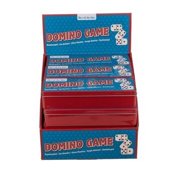 Jeu de dominos, version 6, 28 pièces dans une boîte en métal, 2