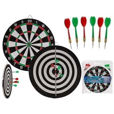 Double-sided dart game with 6 darts,