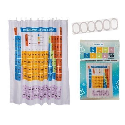 Shower curtain, periodic table, approx. 180 x 180 cm,