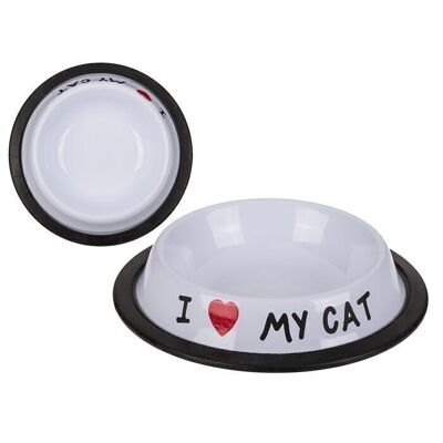 Stainless steel food bowl, I love my cat,