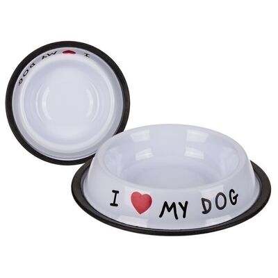 Stainless steel feeding bowl, I love my dog,