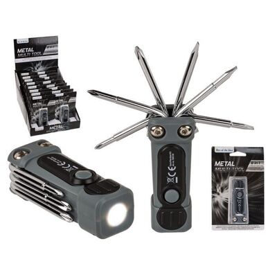 stainless steel multitool with 8 functions,