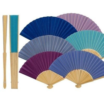 Fan, Berry Mix, 21 cm, made of bamboo,