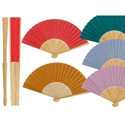 Fan, Summer mix, 21 cm, made of bamboo,