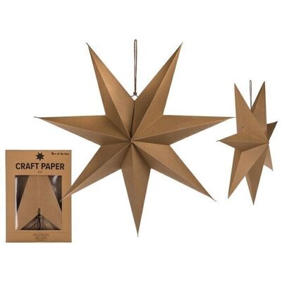 Foldable kraft paper star, D: approx. 60 cm,