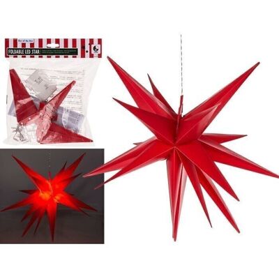 Foldable LED star, red,