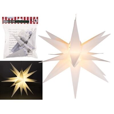 Foldable LED star, white,
