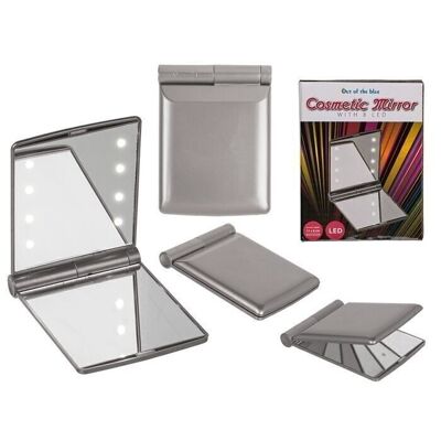Foldable makeup mirror with 8 LED,