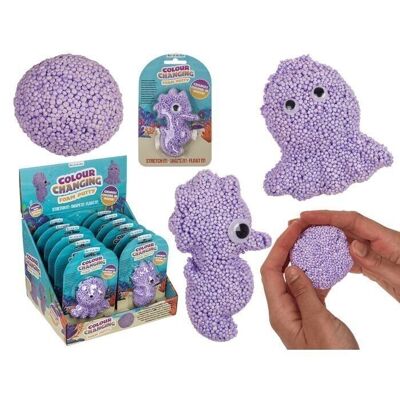 Color-changing foam putty, seahorses and