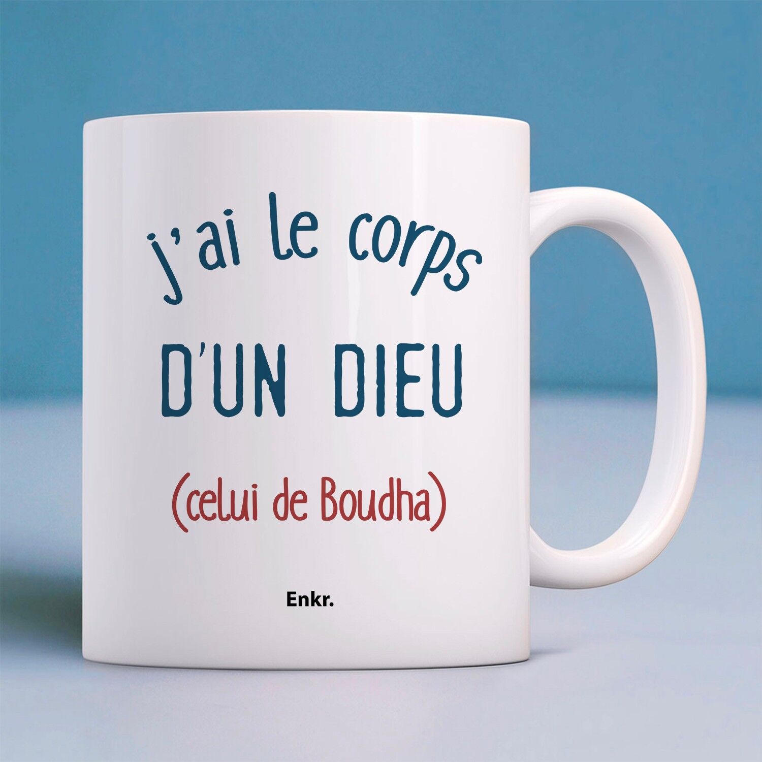 WEISSE BECHER Ich habe den Körper eines Gottes