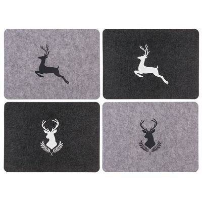 Set de table en feutre, cerf, environ 44 x 32 x 0,02 cm,