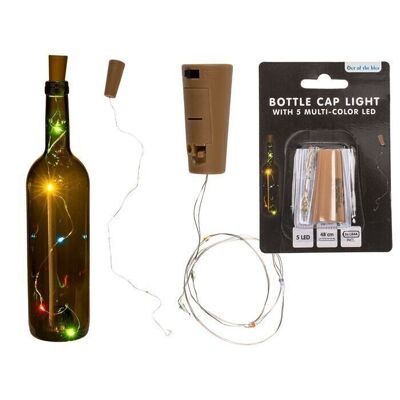 Cadena de luces de corcho de botella con 5 LED de colores