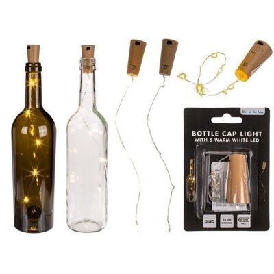Guirlande lumineuse en liège bouteille avec 5 LED blanc chaud