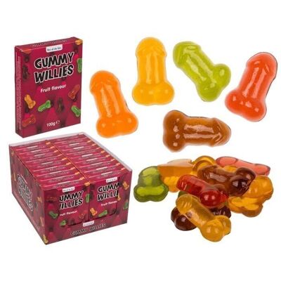 Chicle de frutas, pene, aproximadamente 100 g por paquete,