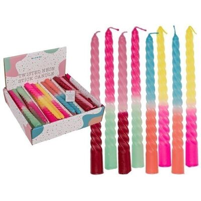 Twisted taper candles, neon,