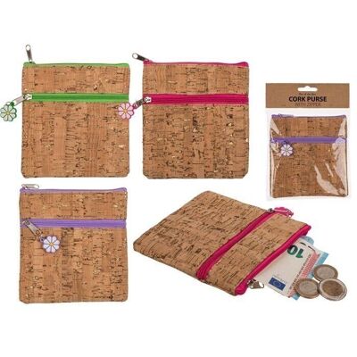 Cork wallet with zipper,