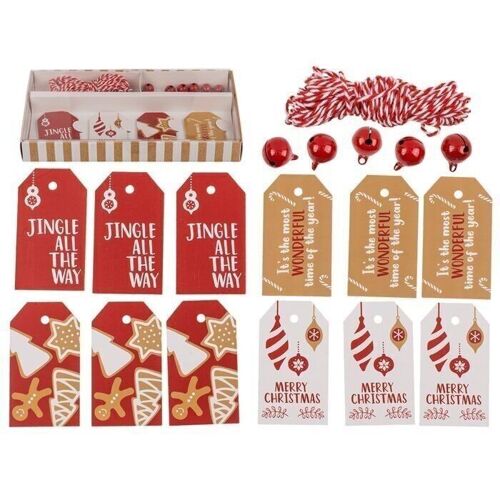 Geschenkanhänger-Set, Natural red,